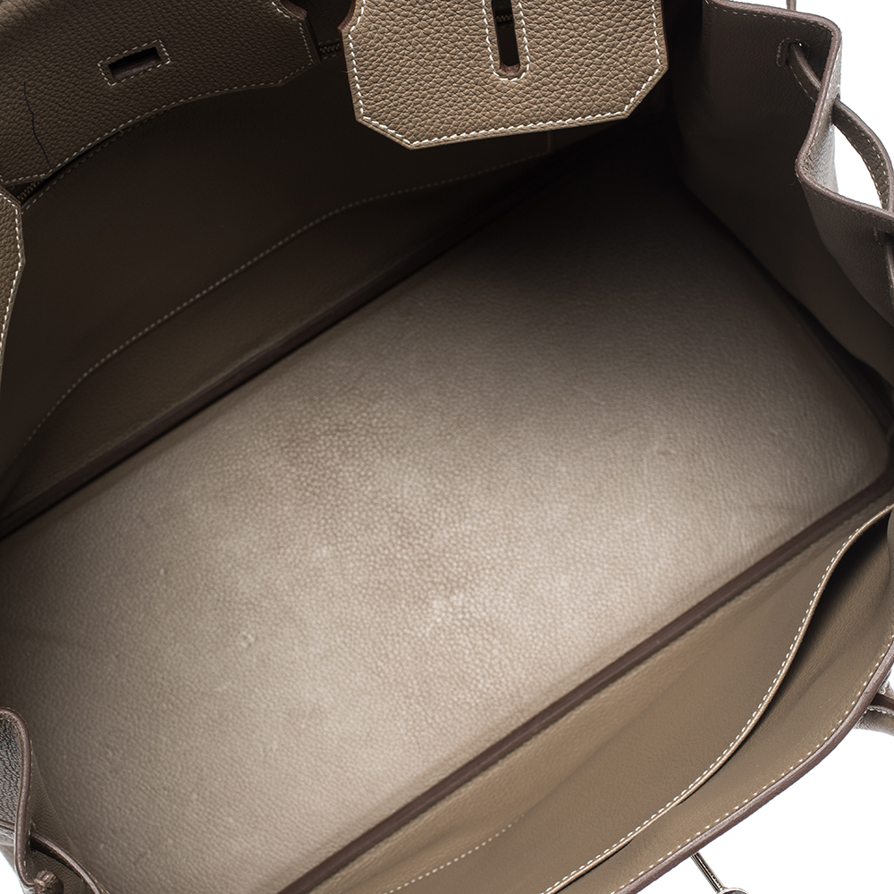 Hermès Birkin Etoupe Togo 40 Palladium Hardware, 2012, Grey/Brown/Silver Womens Handbag