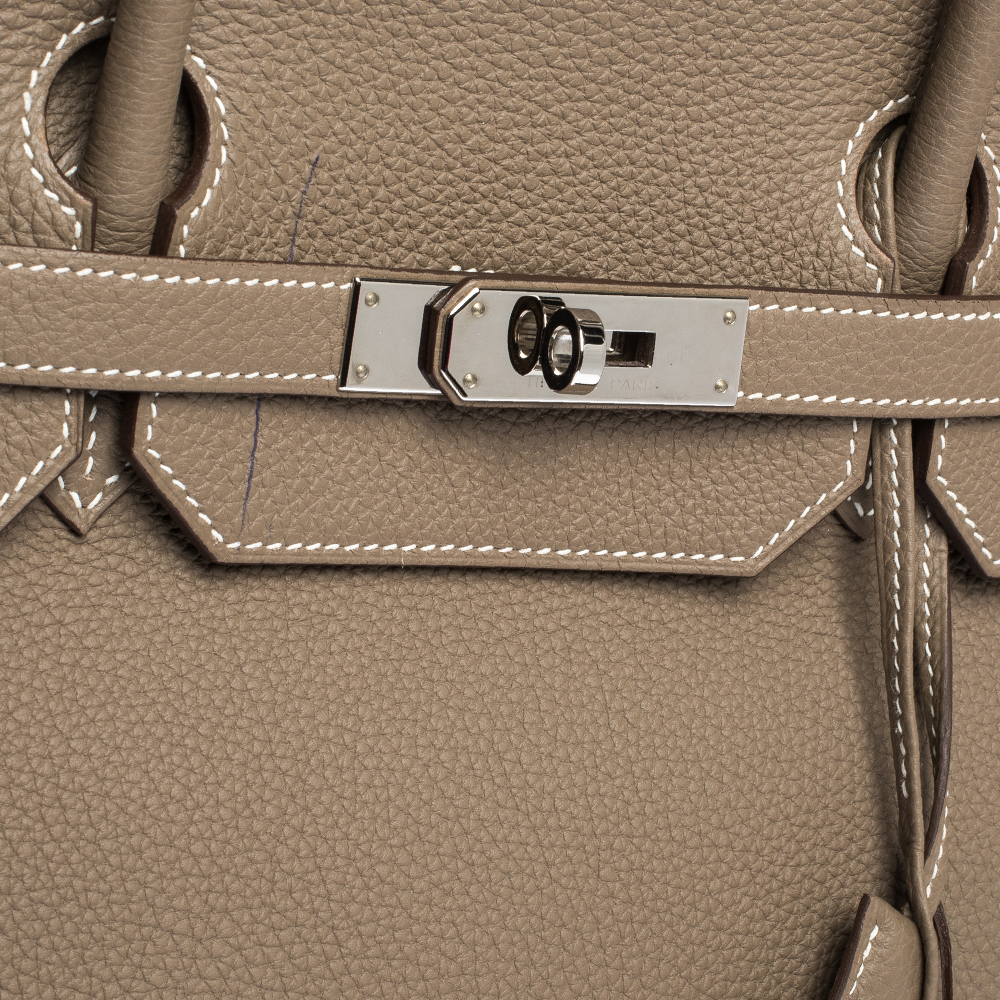 Hermès Birkin Etoupe Togo 40 Palladium Hardware, 2012, Grey/Brown/Silver Womens Handbag