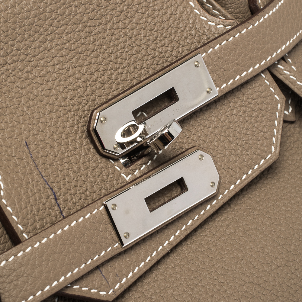 Hermès Kelly Etoupe Togo 40 Retourne Palladium Hardware, 2010, Grey Womens Handbag