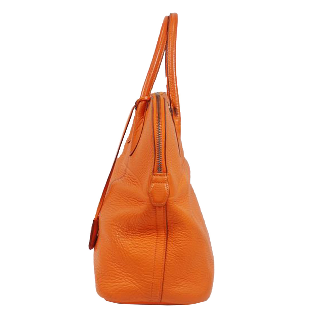 

Hermes Orange Togo Leather Bolide 35 Bag