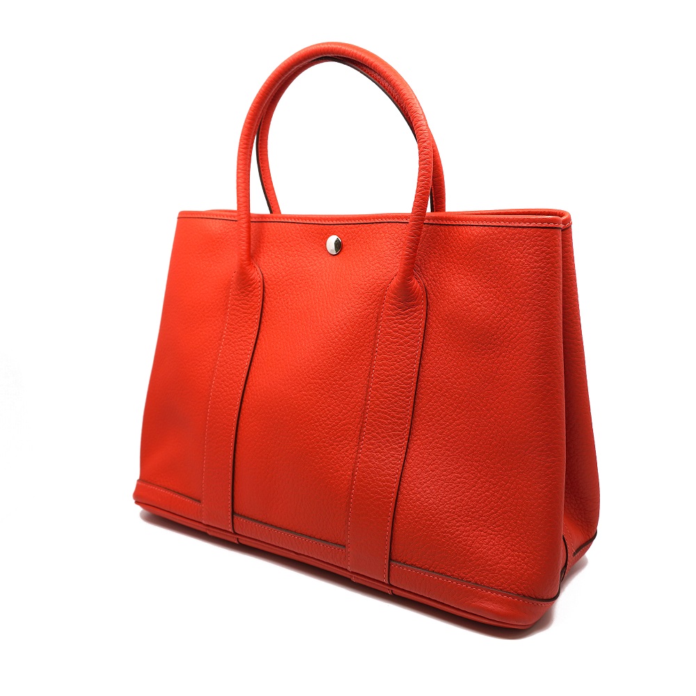 

Hermes Red Clemence Leather Garden Party 36 Bag