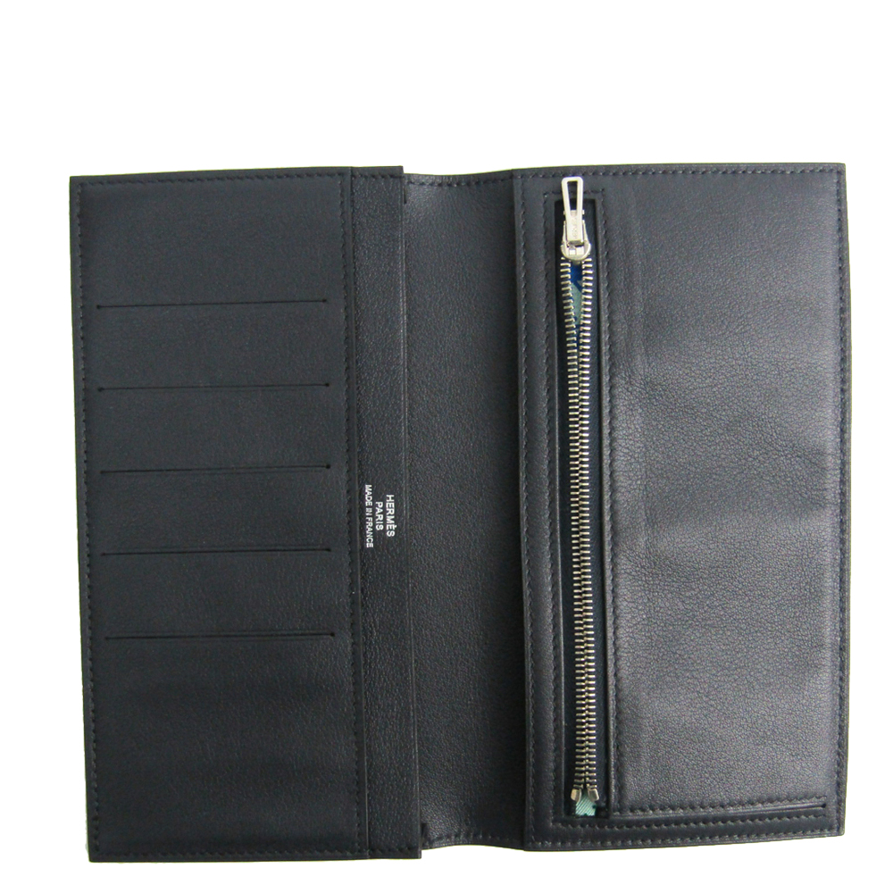 

Hermes Black Swift Leather Citizen Twill Long Wallet