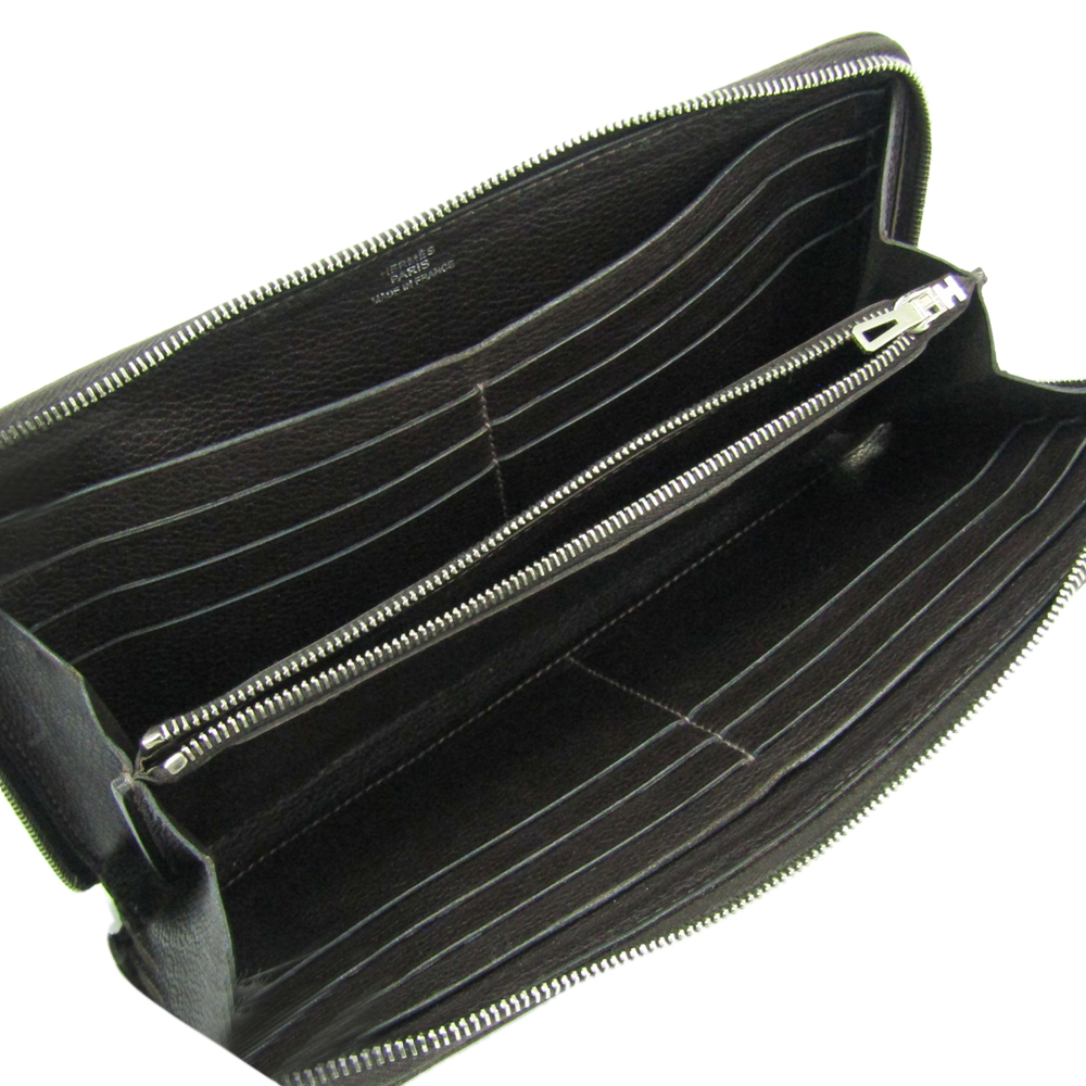 

Hermes Brown Evercalf Leather Azap Long Wallet