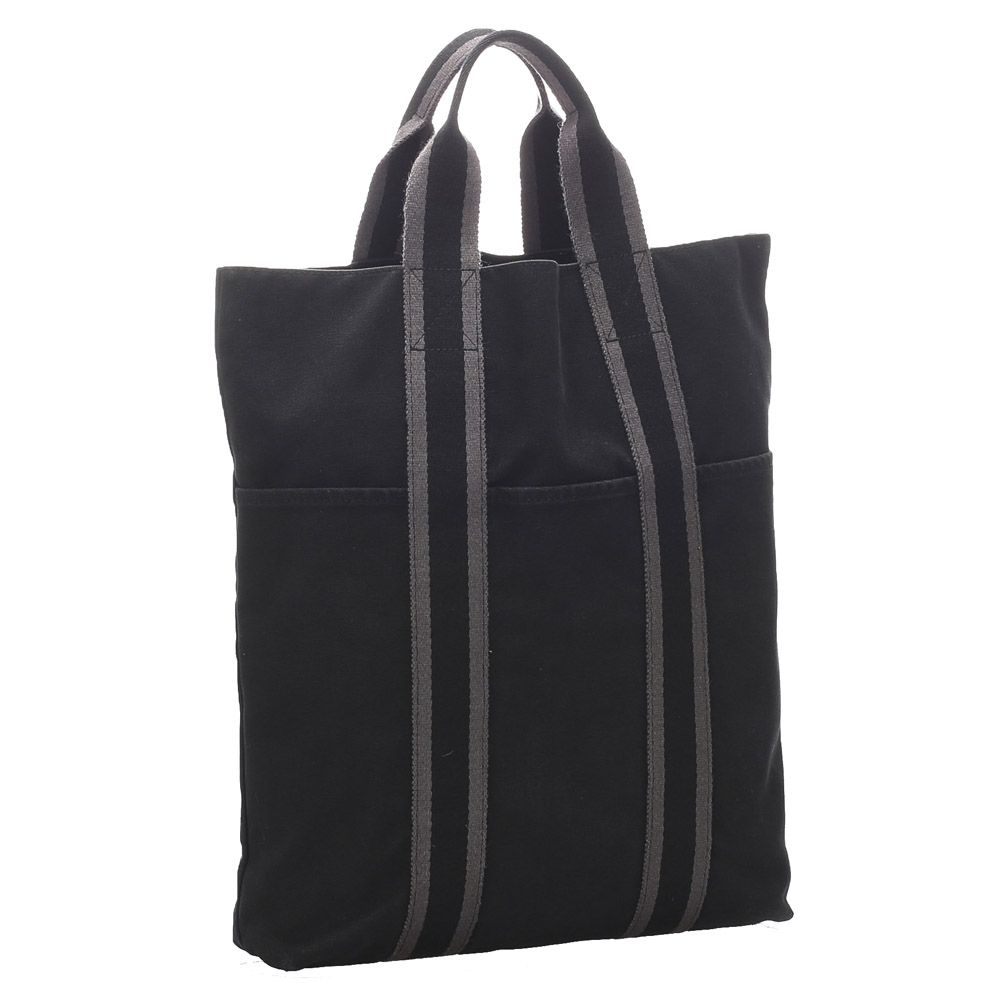 

Hermes Black Canvas Fourre Tout Cabas Tote