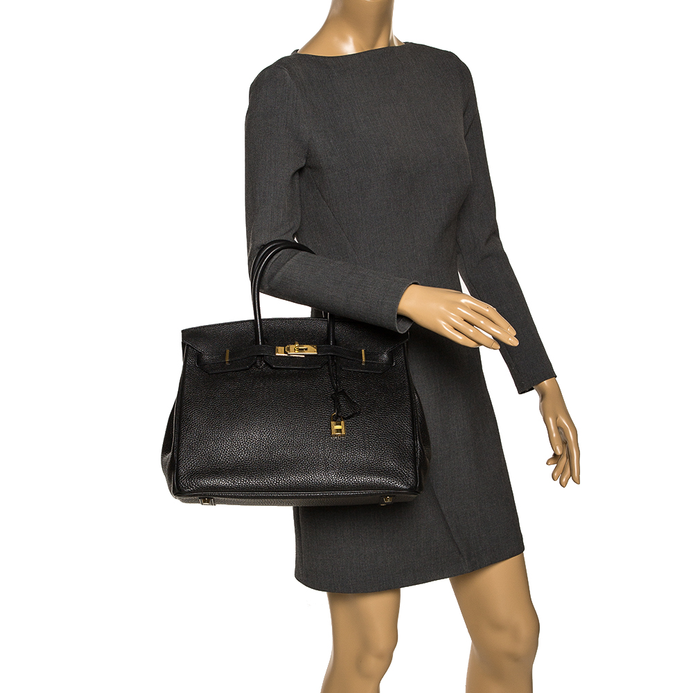 

Hermes Black Togo Leather Gold Hardware Birkin 35 Bag