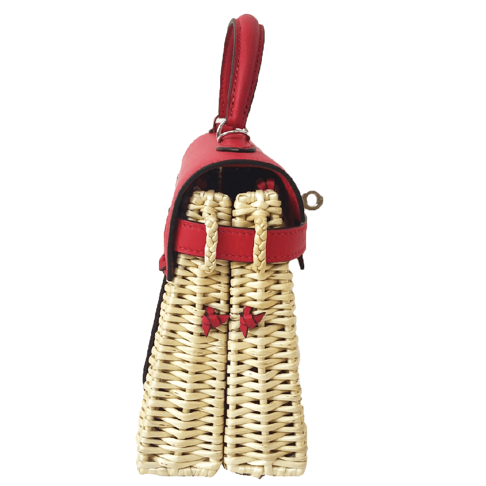 

Hermes Rouge De Coel Mini Picnic Kelly 25 Bag, Red