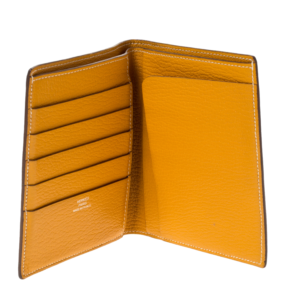 

Hermes Natural Buton D'or Chevre de Coromandel Leather Pocket Organizer, Yellow