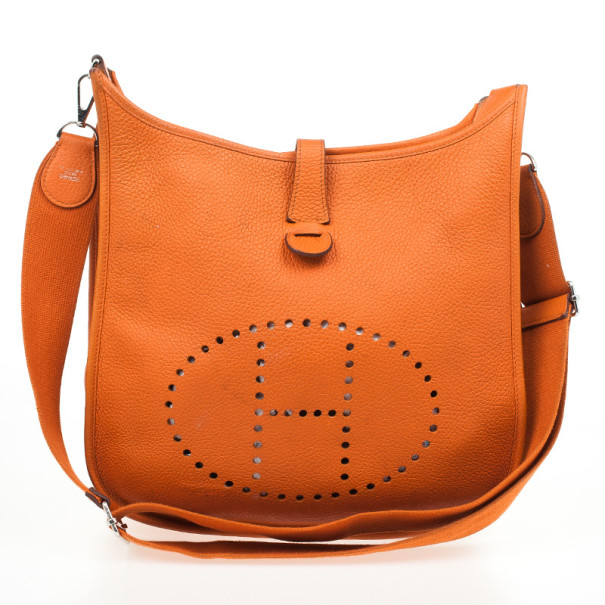 مملوكة مسبقًا Hermes Orange Evelyne III GM Bag