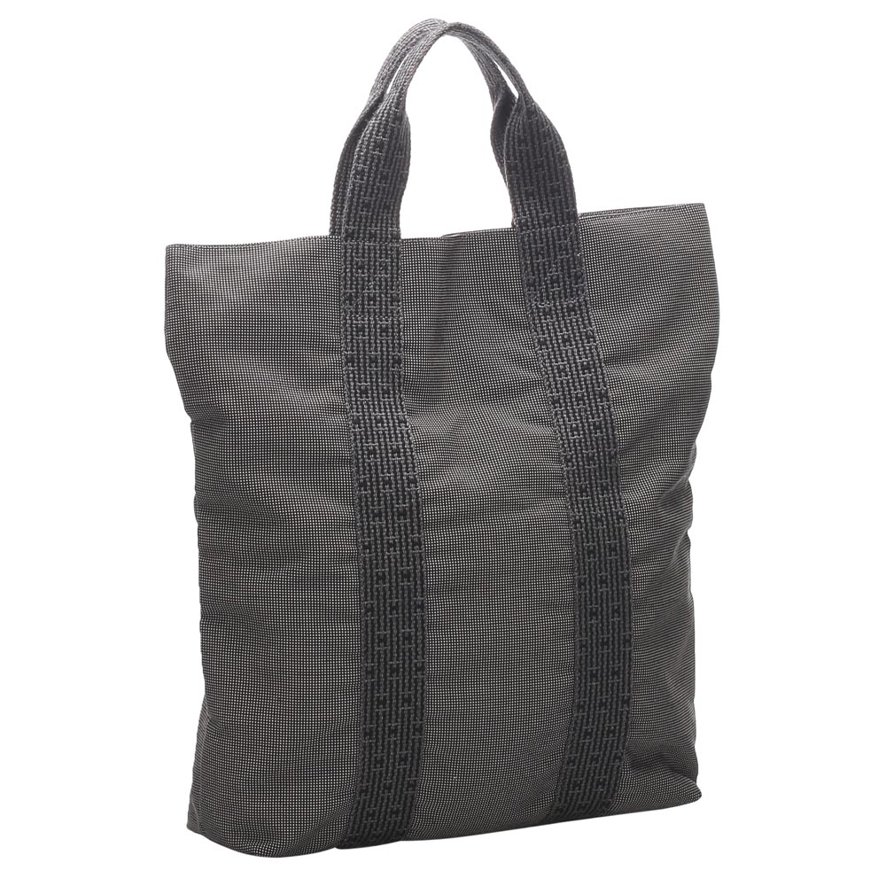 

Hermes Black/Grey Canvas Fourre Tout Cabas Tote Bag