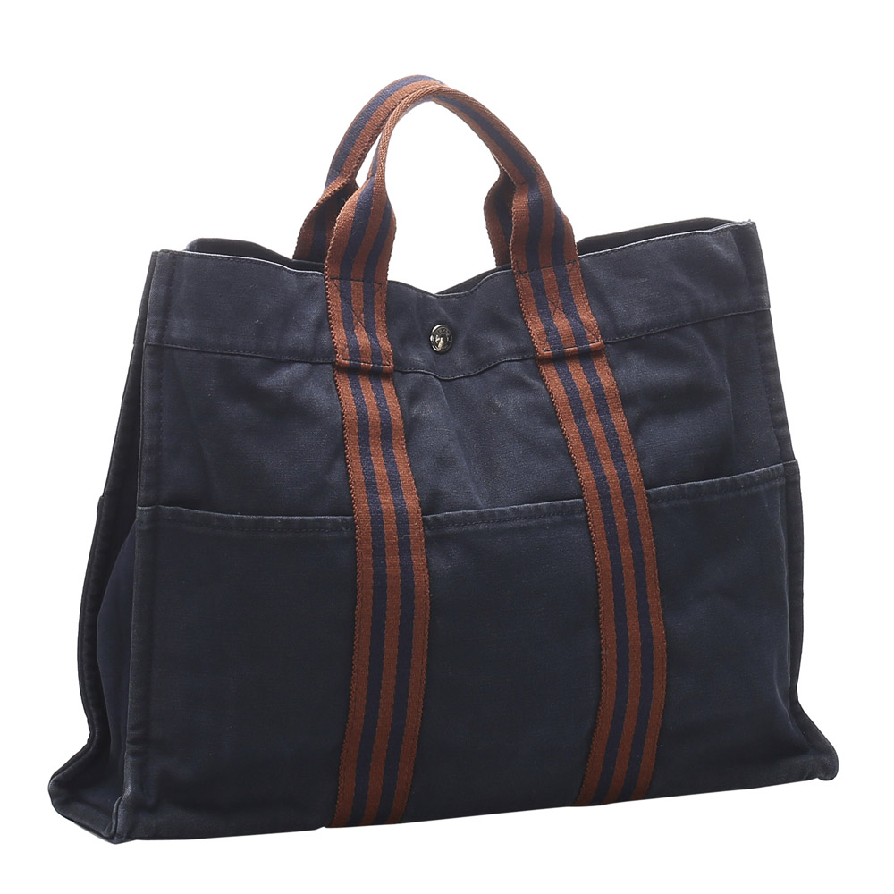 

Hermes Brown Canvas Fourre Tout MM Tote Bag, Multicolor