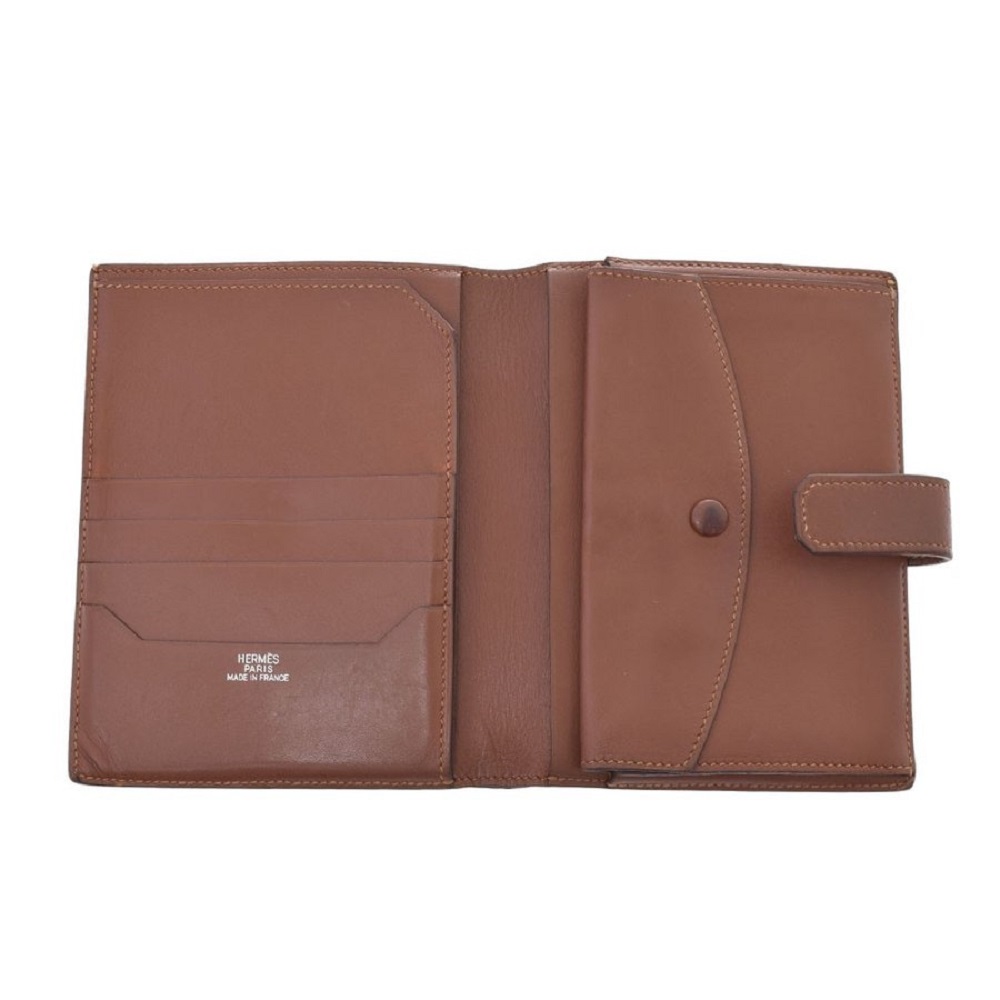 

Hermes Brown Leather Jura Wallet