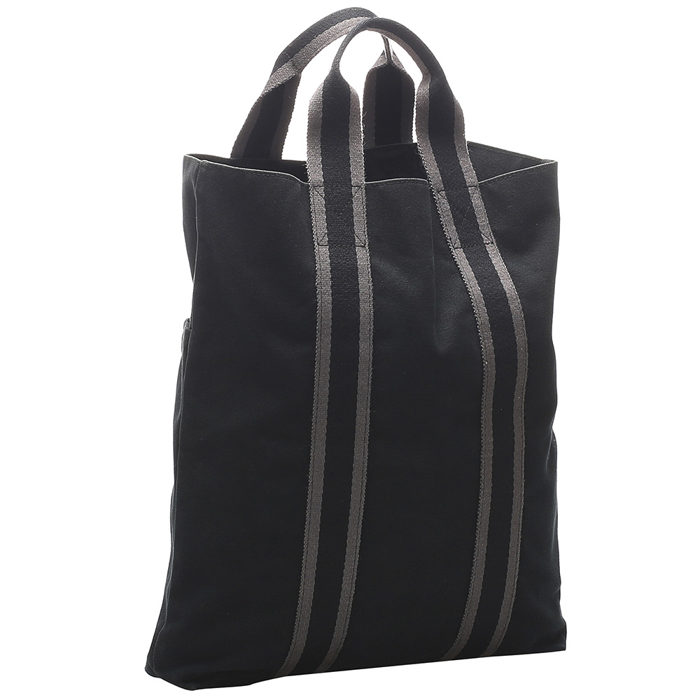 

Hermes Black/Grey Canvas Fourre Tout Tote Bag