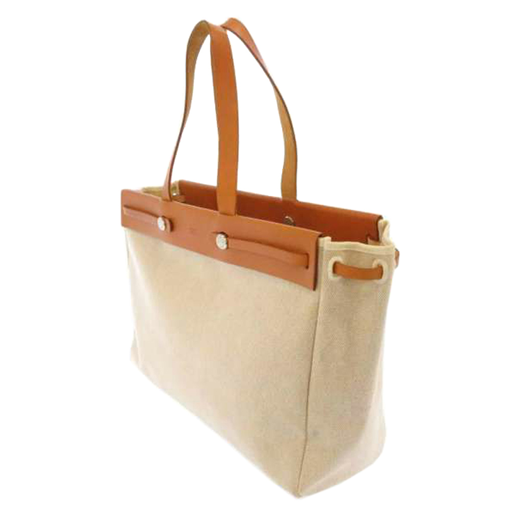 

Hermes Beige/Brown Canvas Herbag MM Bag