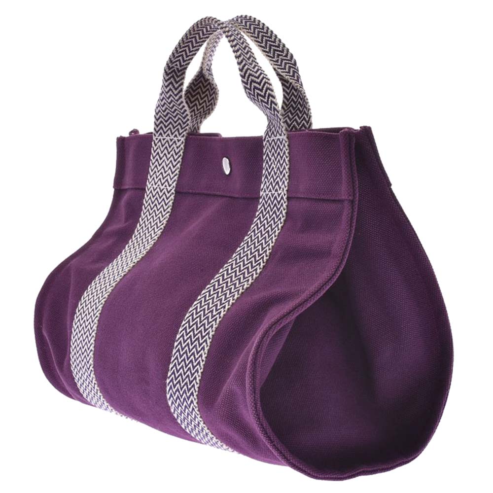 

Hermes Purple Canvas Cannes Tote PM Bag