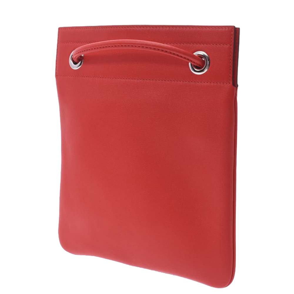 

Hermes Rouge Leather Herline Mini Shoulder Bag, Red