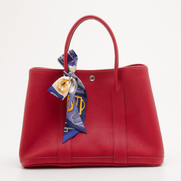 مملوكة مسبقًا Hermes Bougainville Leather Garden Party Tote