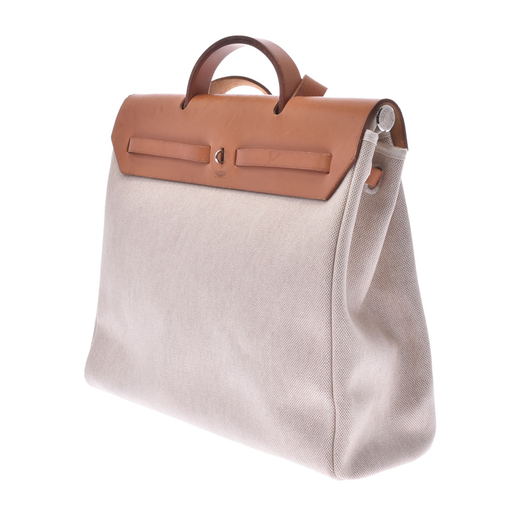 

Hermes Beige and Brown Canvas Herbag MM Bag, Multicolor