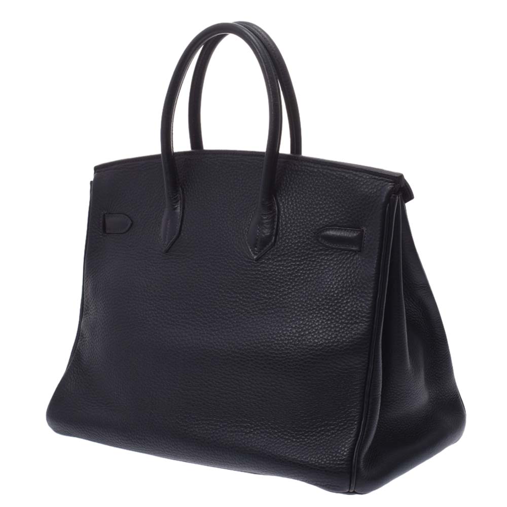 

Hermes Black Leather Birkin 35 Bag