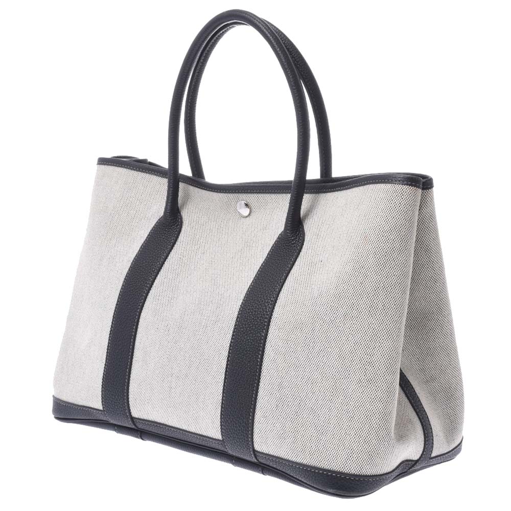 

Hermes Grey/Black Canvas Garden Party Bag