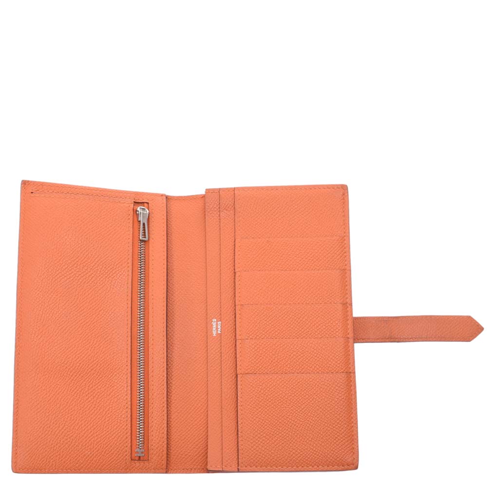 

Hermes Orange Epsom Leather Bearn Wallet