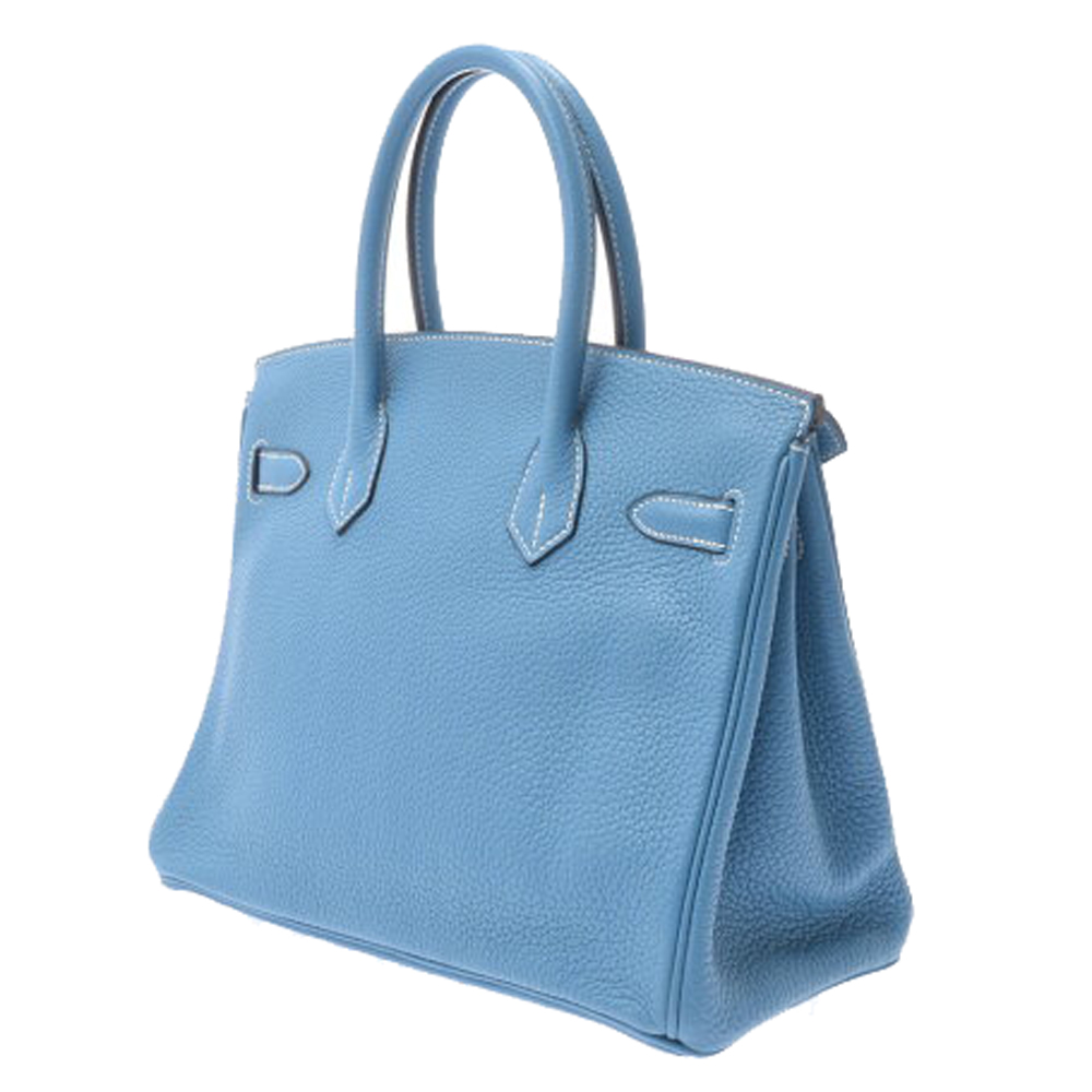 

Hermes Blue Leather Taurillon Novillo Berkin 30 Bag