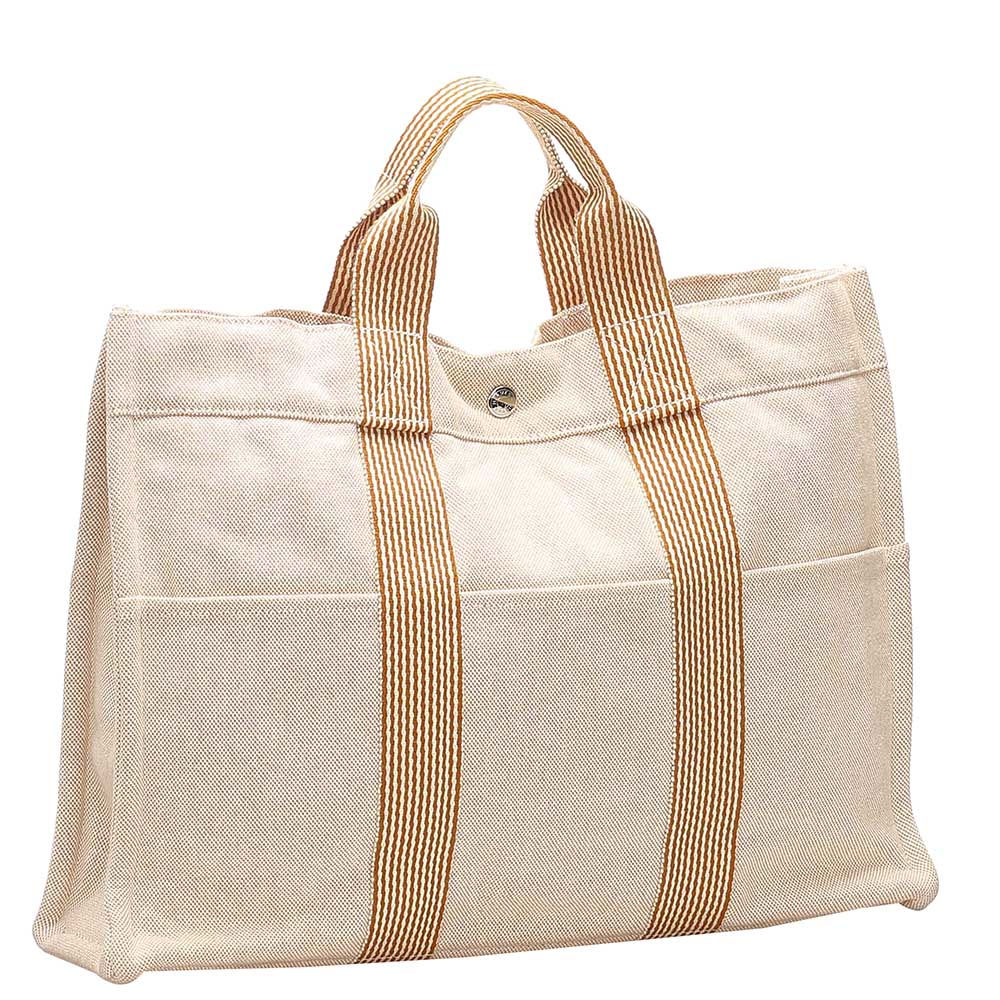 

Hermes Cream Toile Fourré Tout MM Bag, Multicolor