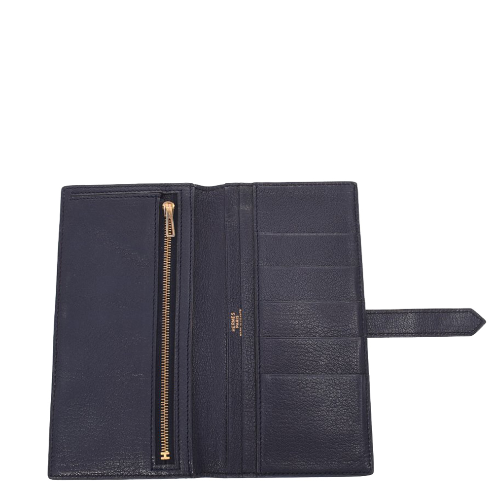 

Hermes Black Leather Bearn Wallet