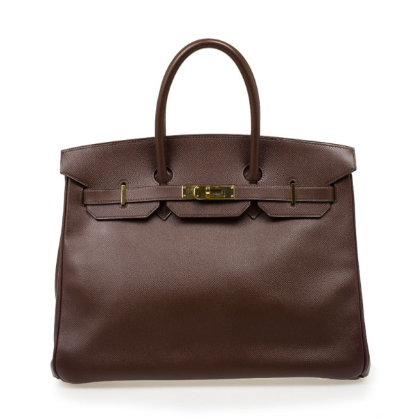 Hermes Brown Couchevel Birkin 35