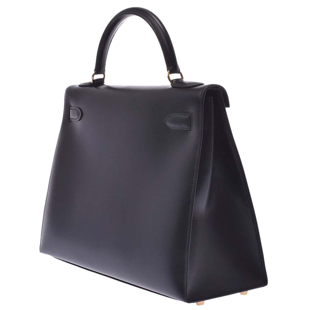 

Hermes Black Box Leather Kelly Sellier 32 Bag
