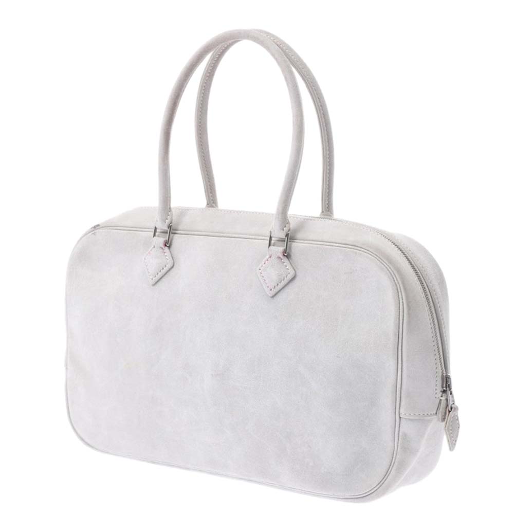 

Hermes White Leather Plume Bag