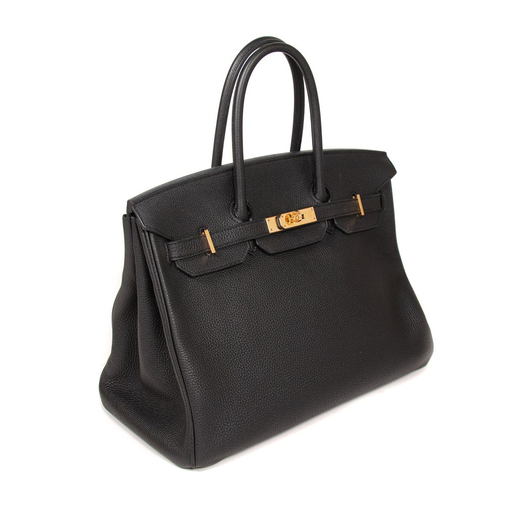 

Hermès Black Togo Leather Gold Hardware Birkin 35 Bag