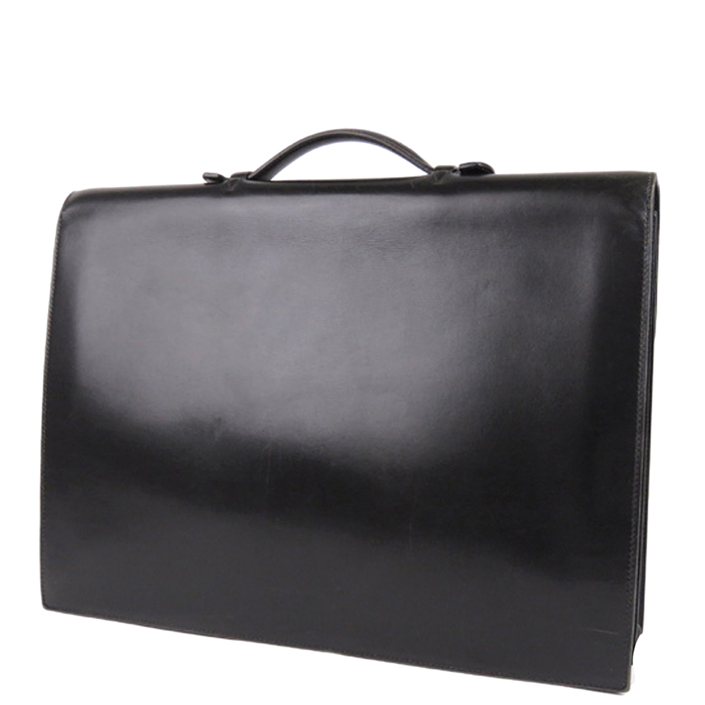 

Hermes Black Leather Sac a Depeches 41 Briefcases