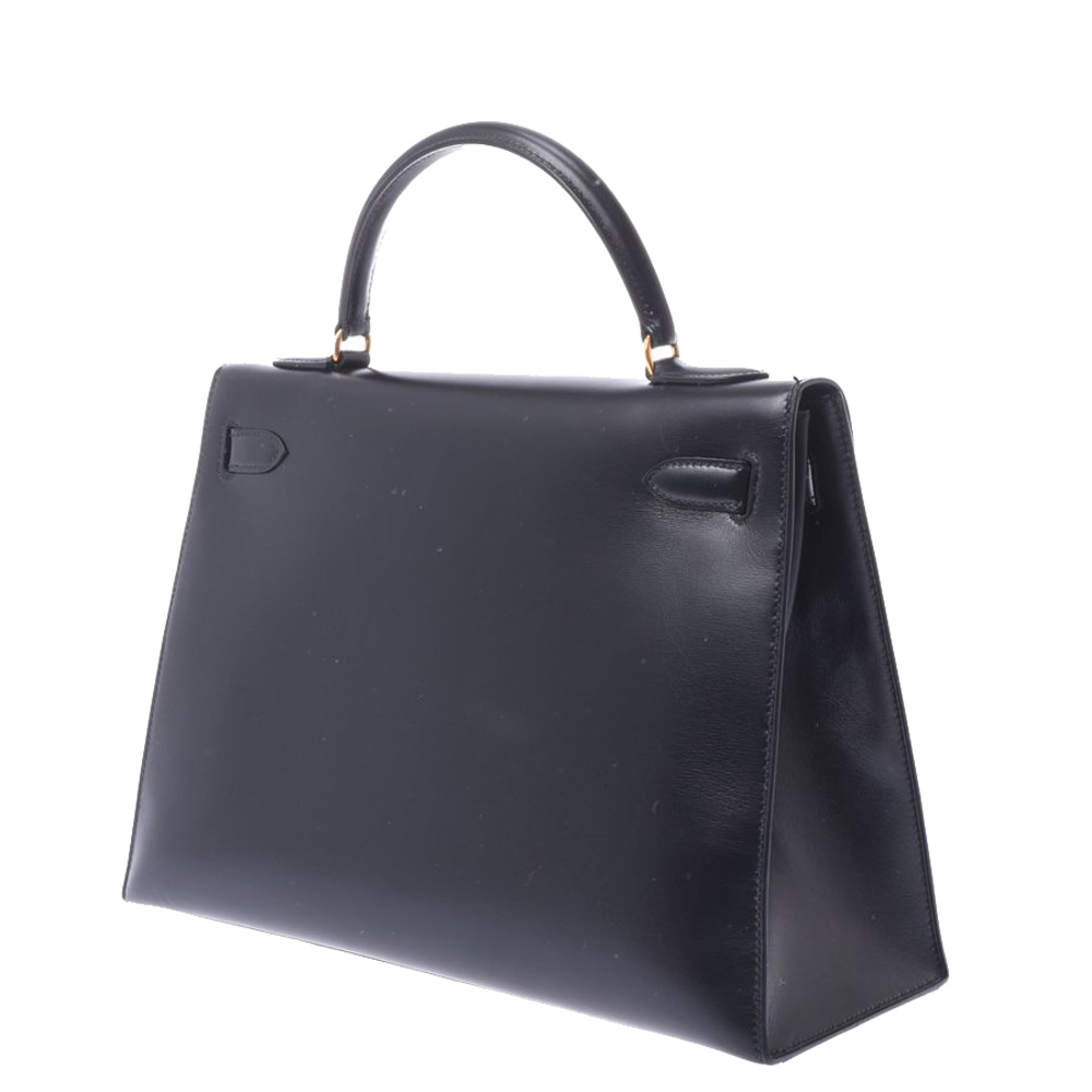 

Hermes Black Box Leather Kelly Sellier 32 Bag