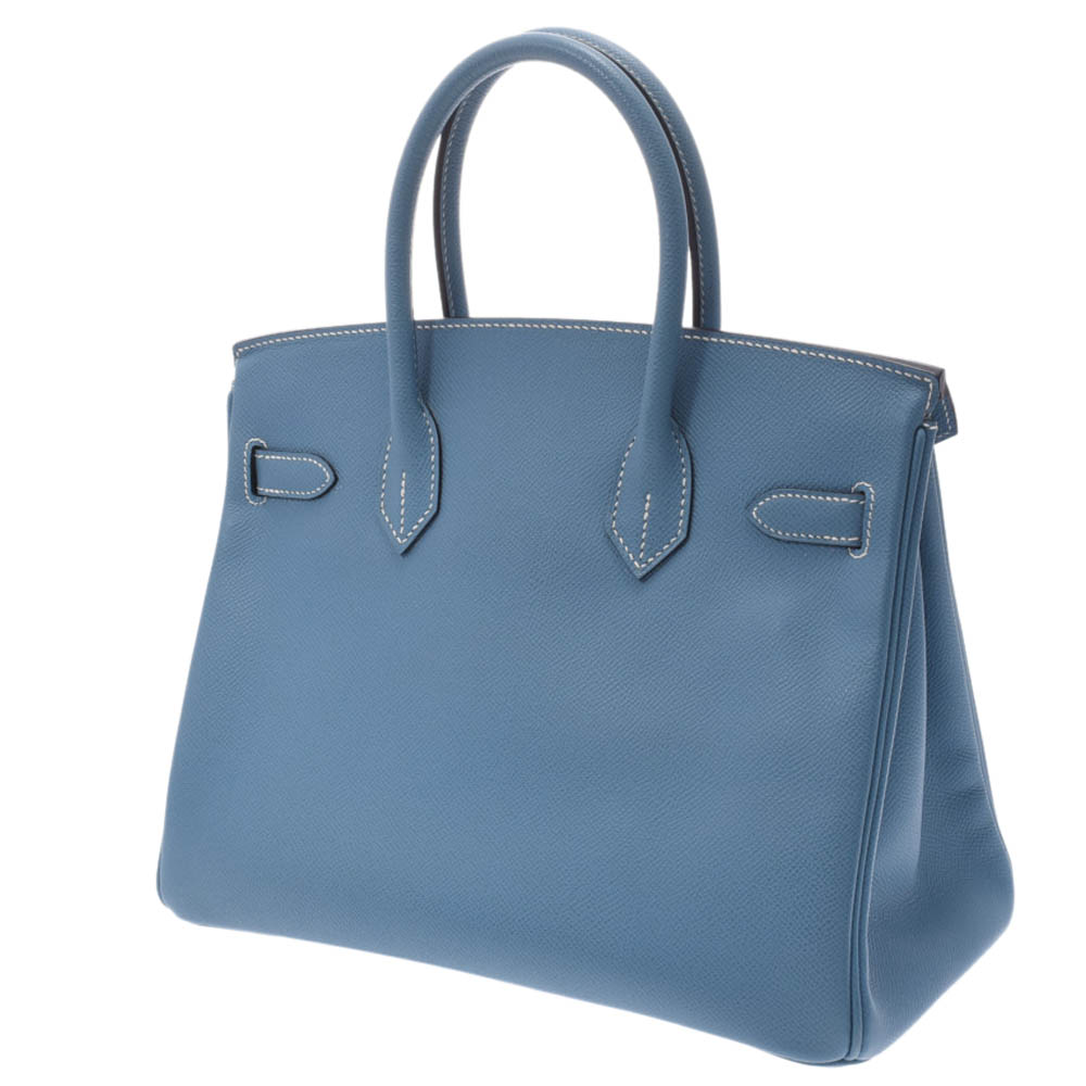 

Hermes Blue Epsom Leather Birkin 30 Bag