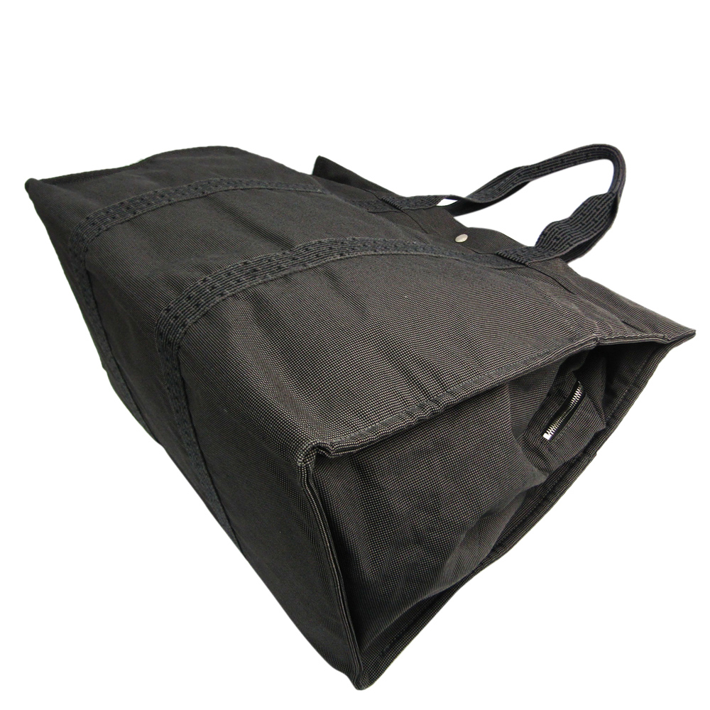 

Hermes Grey Canvas Herline GM Tote Bag, Black