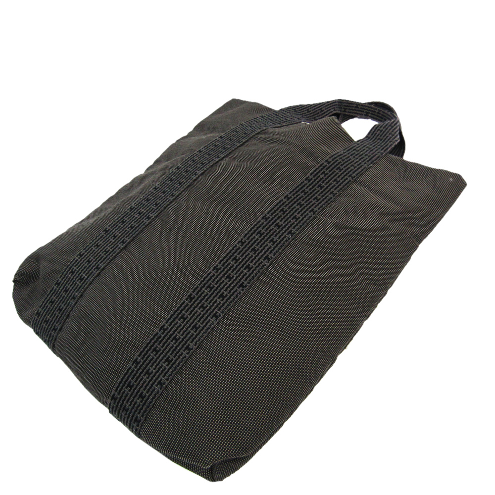 

Hermes Grey Canvas Herline Cabas Tote Bag, Black
