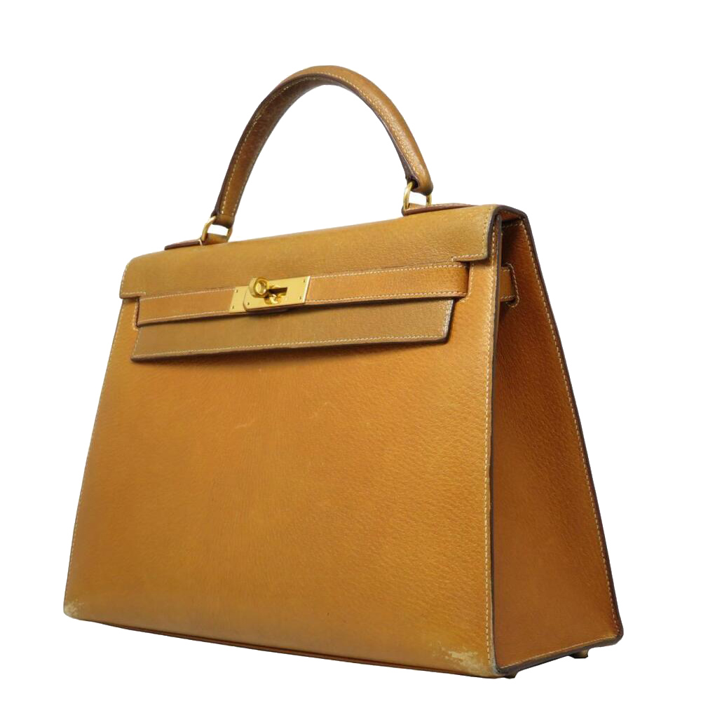 

Hermes Brown Leather Kelly 32 Bag