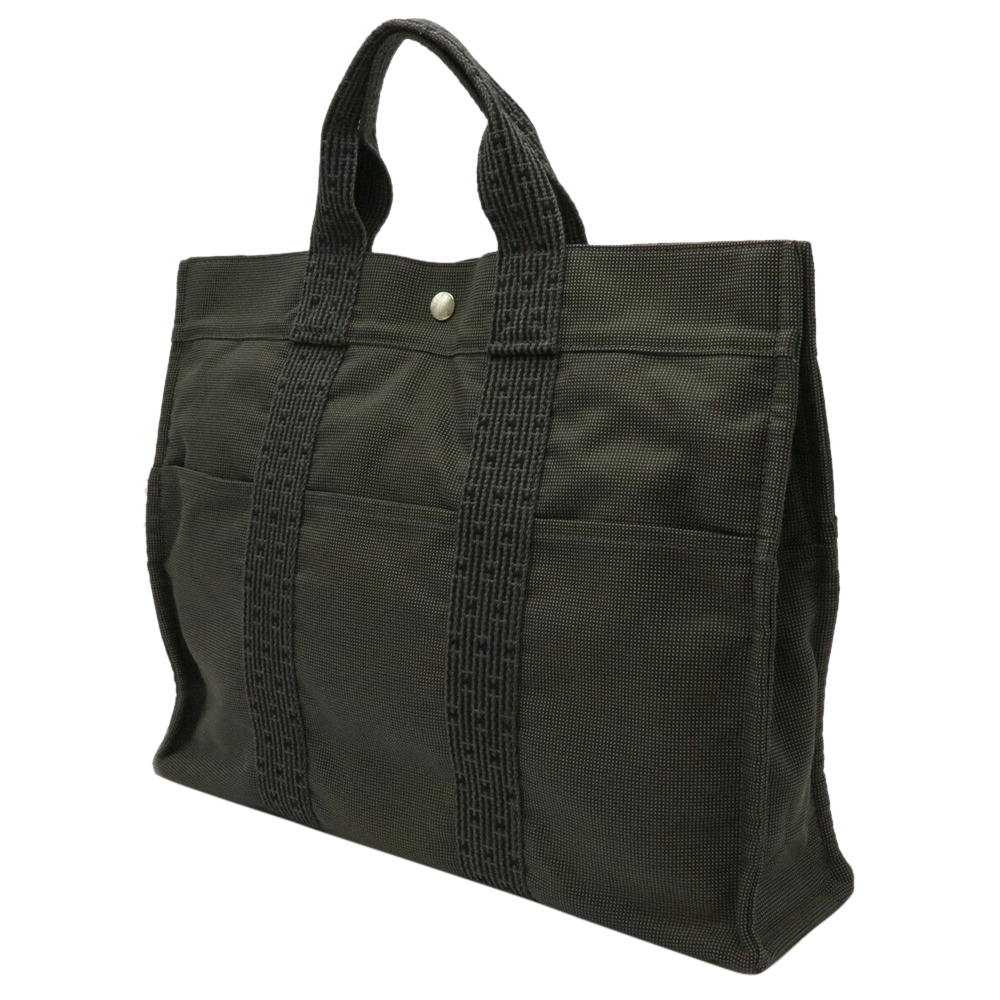 

Hermes Grey Canvas Herline Tote MM Bag