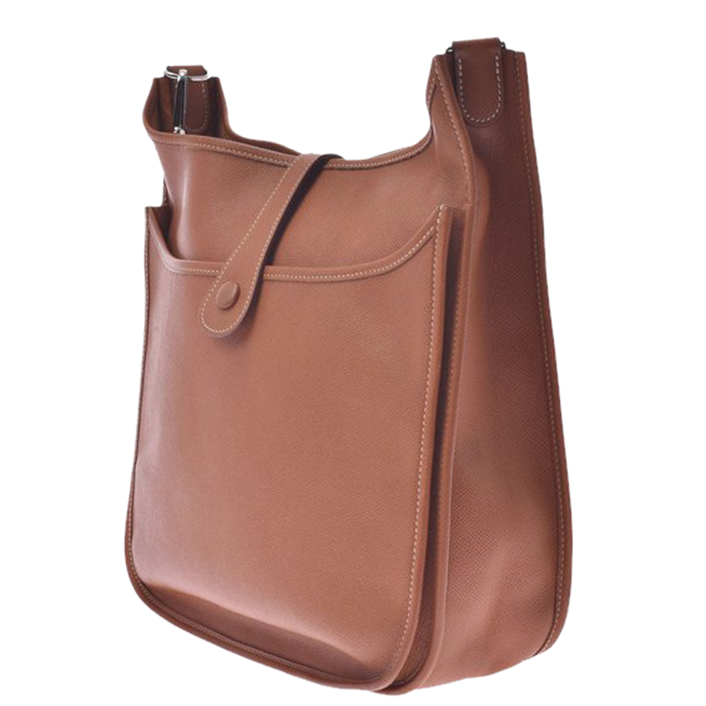 

Hermes Brown Leather Evelyne II GM Bag