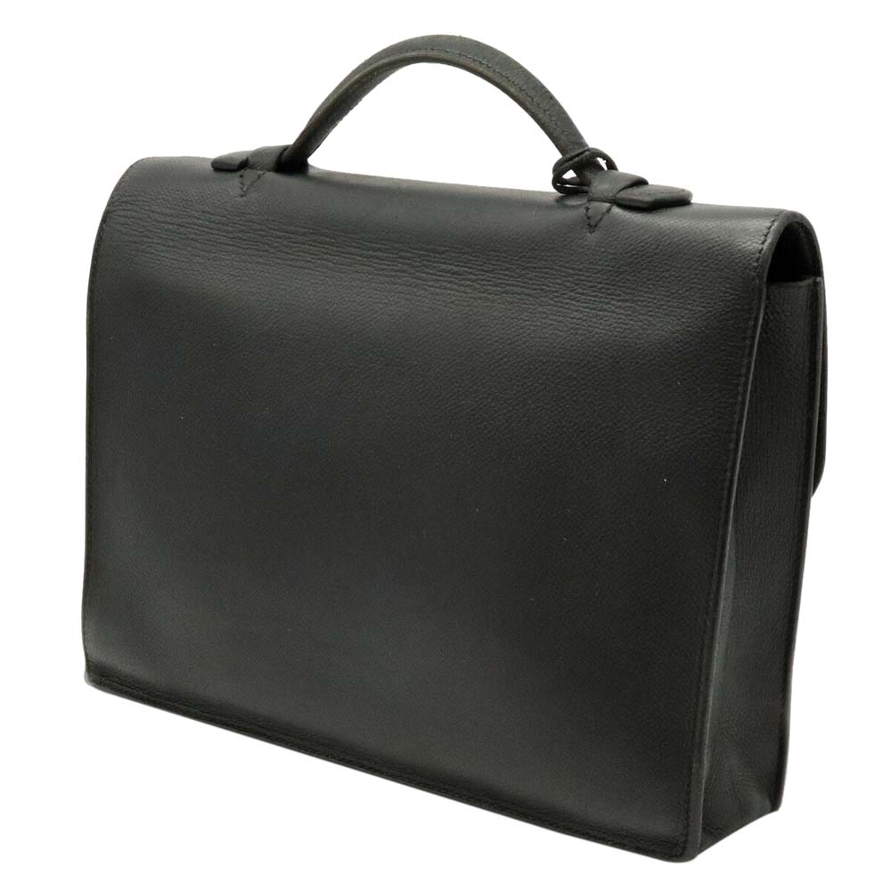 

Hermes Black Leather Togo Sac a Depeches 27 Bag