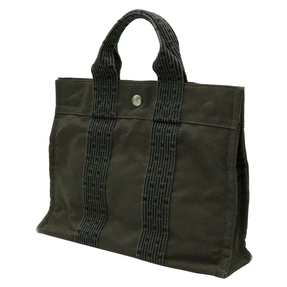 

Hermes Green Canvas Herine Tote PM Bag, Multicolor