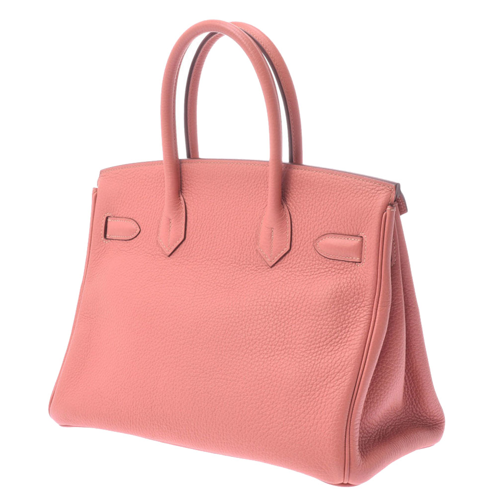 

Hermes Pink Clemence Leather Birkin 30 Bag