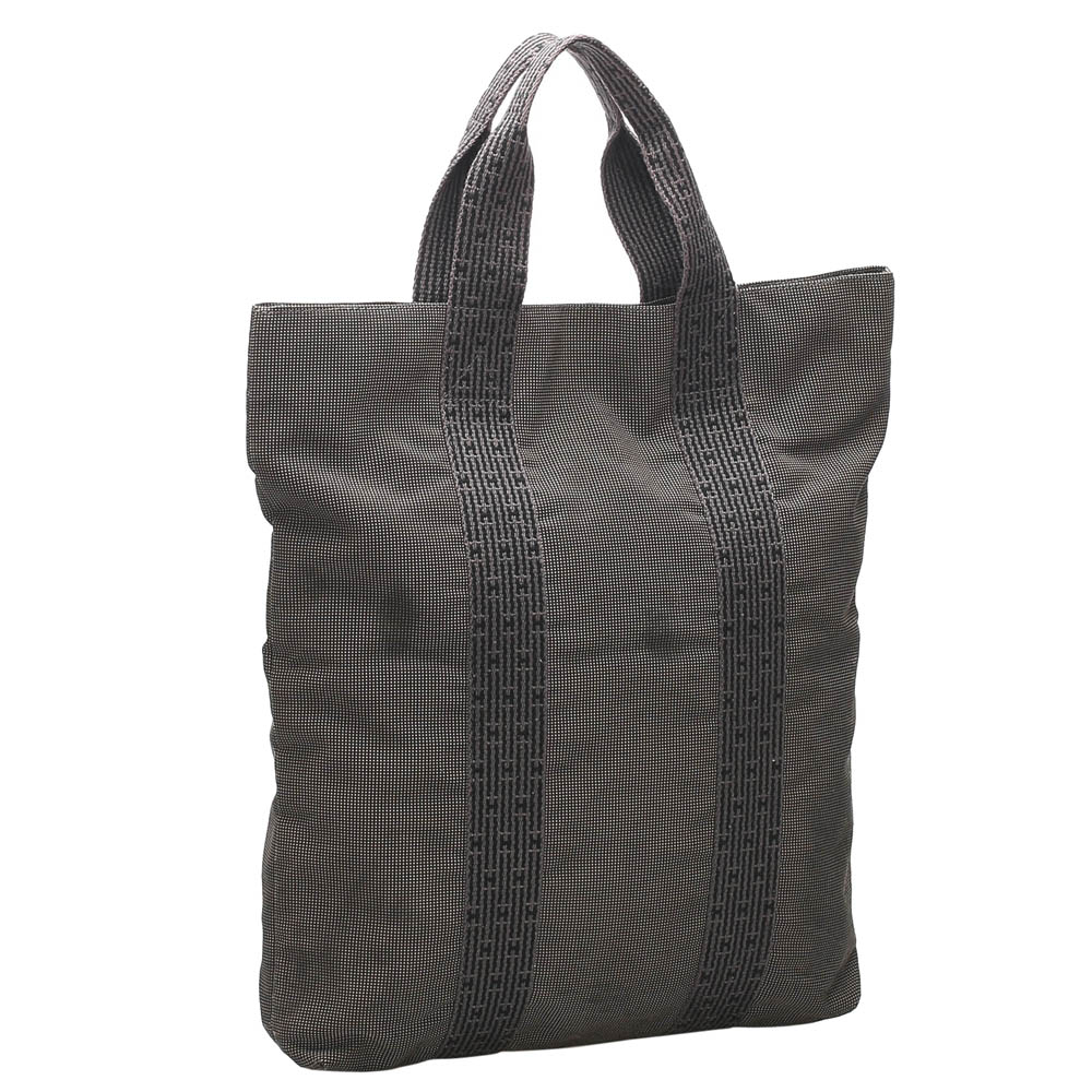

Hermes Grey/Black Canvas Fourre Tout Cabas Tote Bag