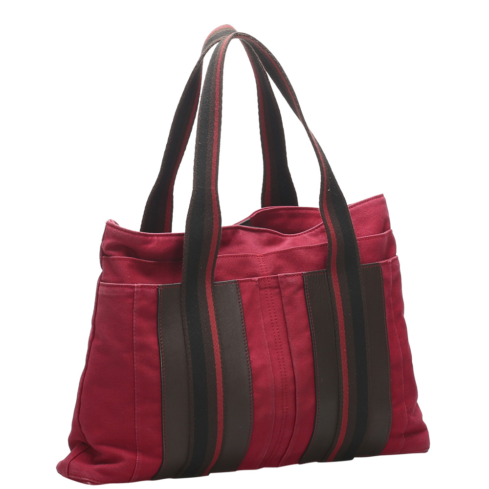 

Hermes Red Canvas Sac Troca Horizontal MM Tote Bag, Grey