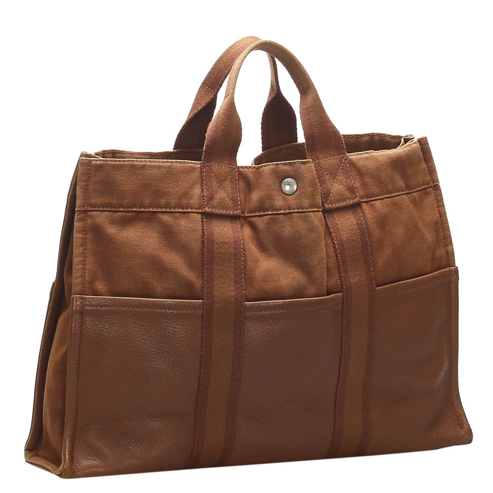 

Hermes Brown Canvas Fourre Tout MM Bag
