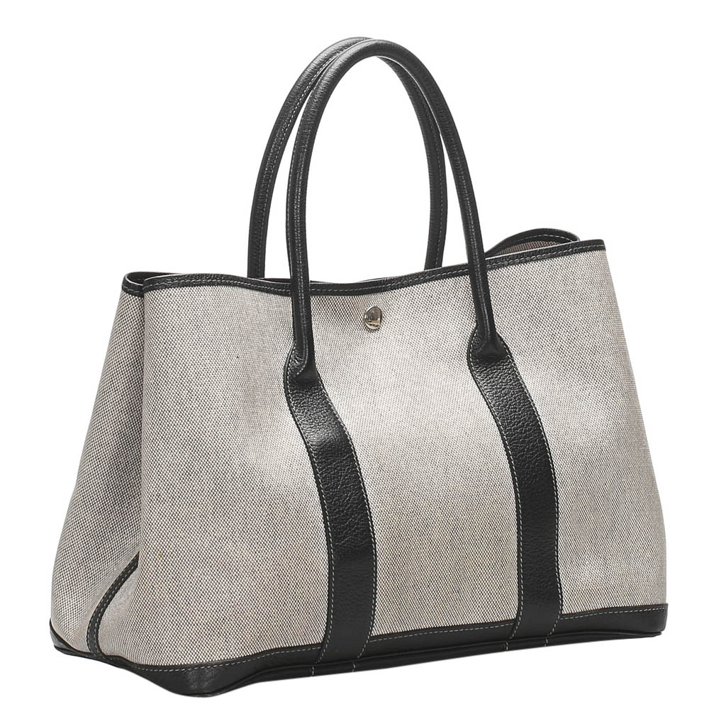 

Hermes Grey Leather Garden Party PM Tote Bag, Black