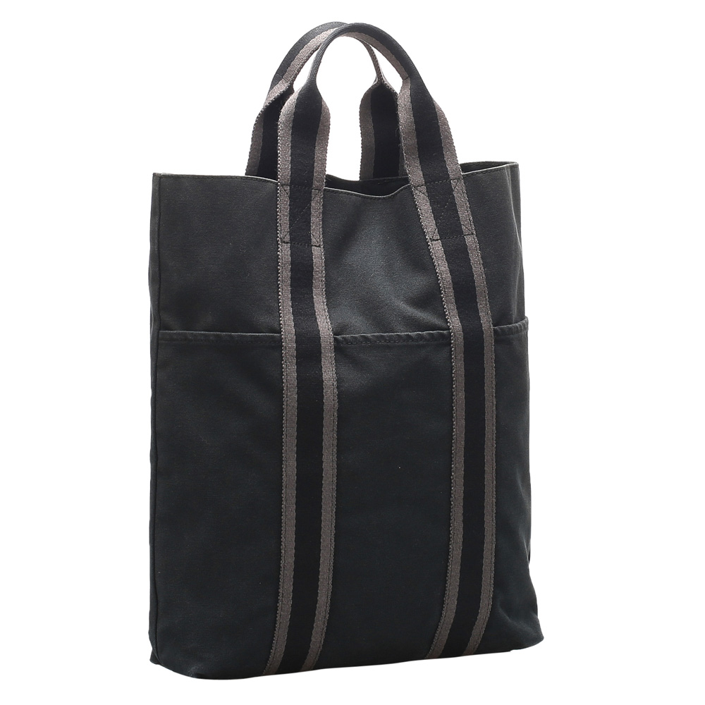 

Hermes Black Canvas Fourre Tout Cabas Tote Bag