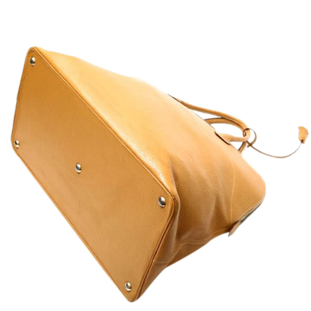 

Hermes Brown Taurillon Clemence Leather Bolide 45 Bag