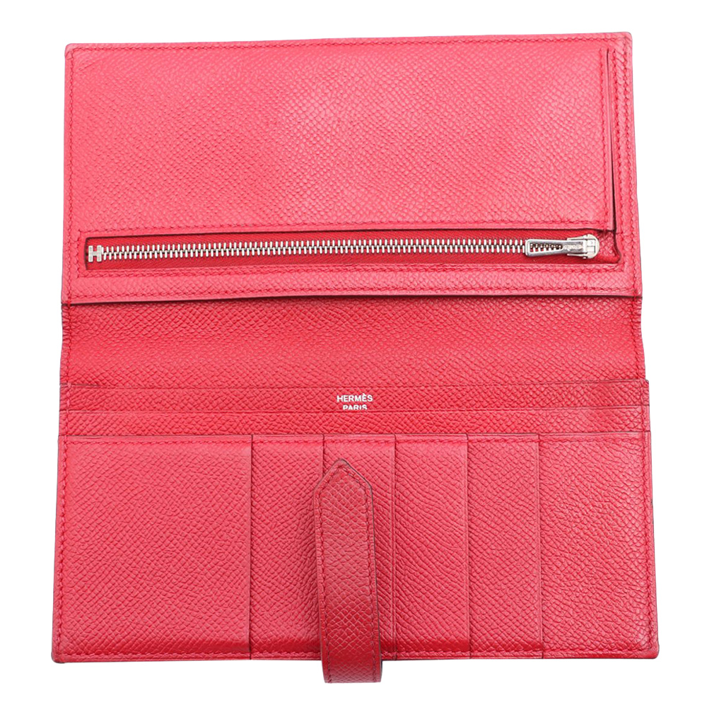 

Hermes Red Epsom Leather Bearn Wallet