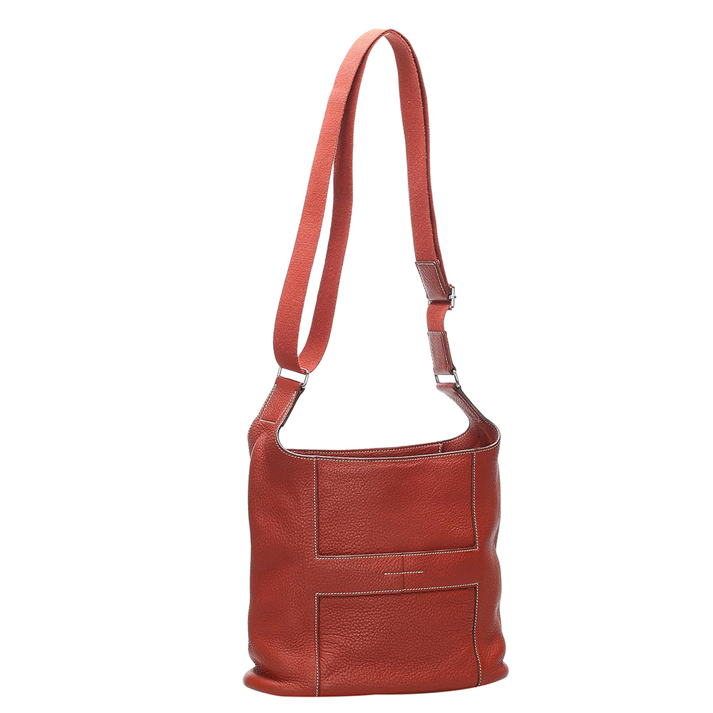 

Hermes Red Clemence Leather Sac Good News bag